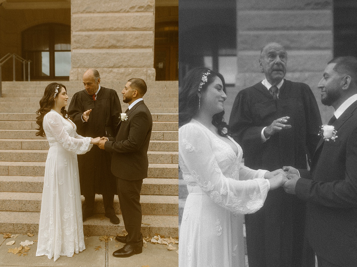 couple getting married at 1910 courthouse 