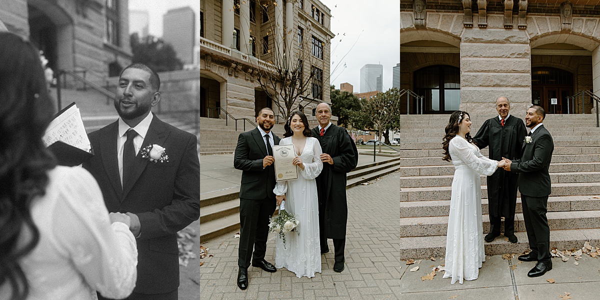 couple elopes in front of a Houston Elopement Photographer