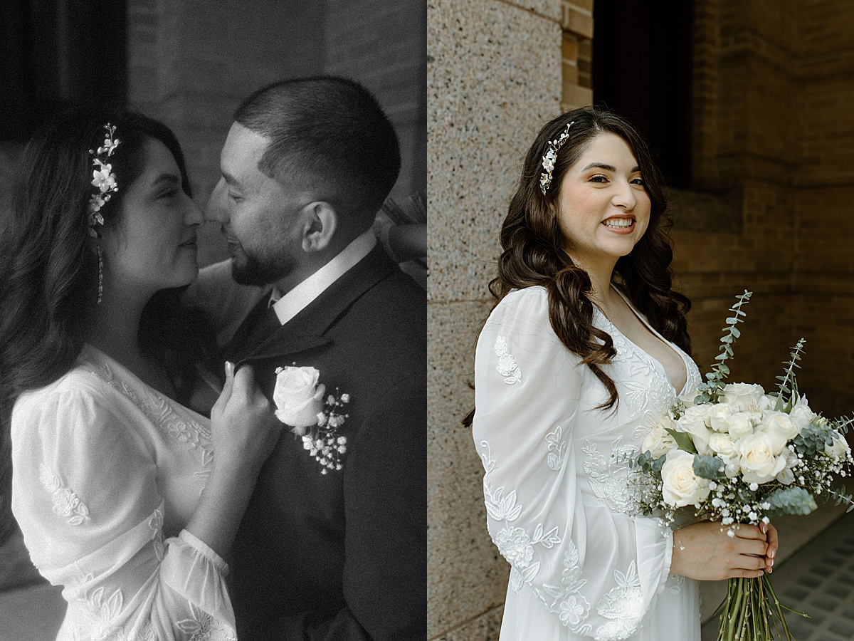 man and women kissing, photos by a Houston Elopement Photographer