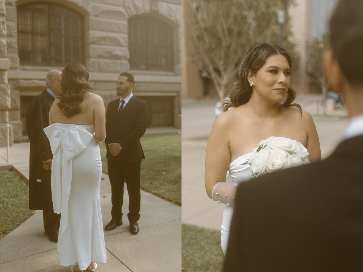couple getting married and captured by a Houston Elopement photographer 