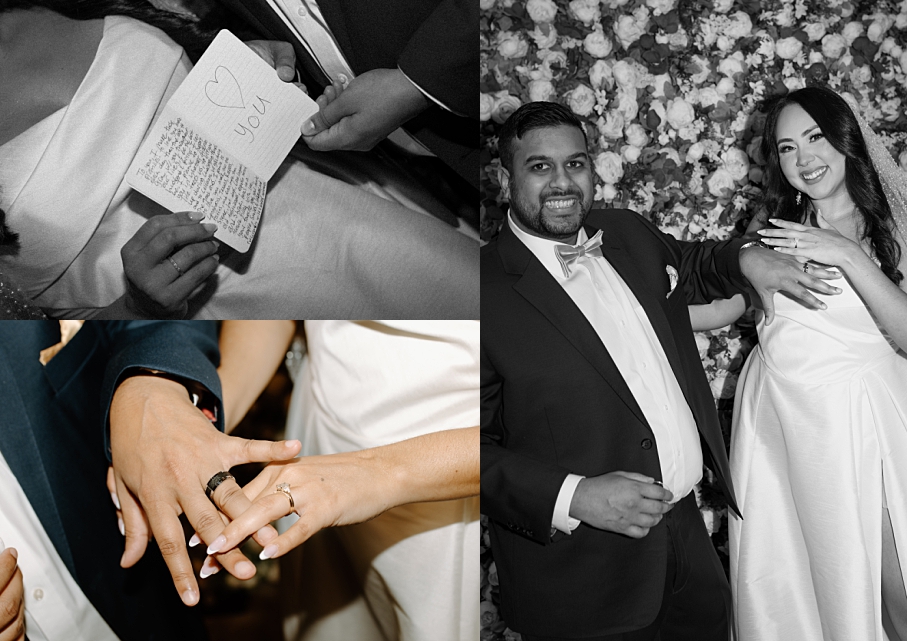 Newlyweds proudly show off their wedding rings captured by patricia perez photography